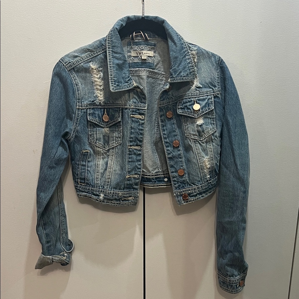 YMI Blue Denim with Lace Detail